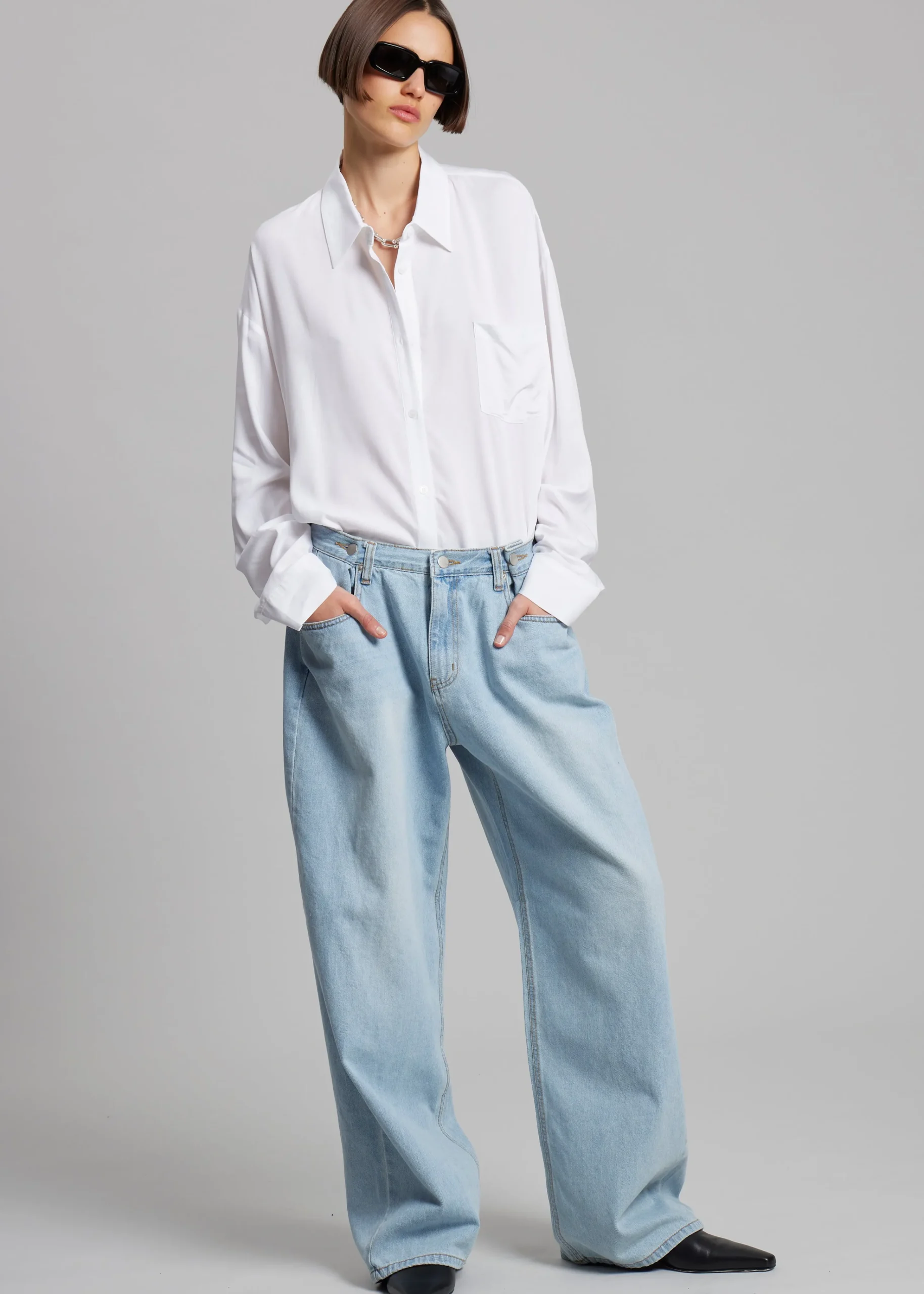 The Frankie Shop Hayla Denim Pants Light Wash Online