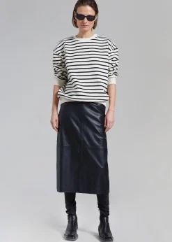 The Frankie Shop Heather Leather Pencil Skirt Black Discount