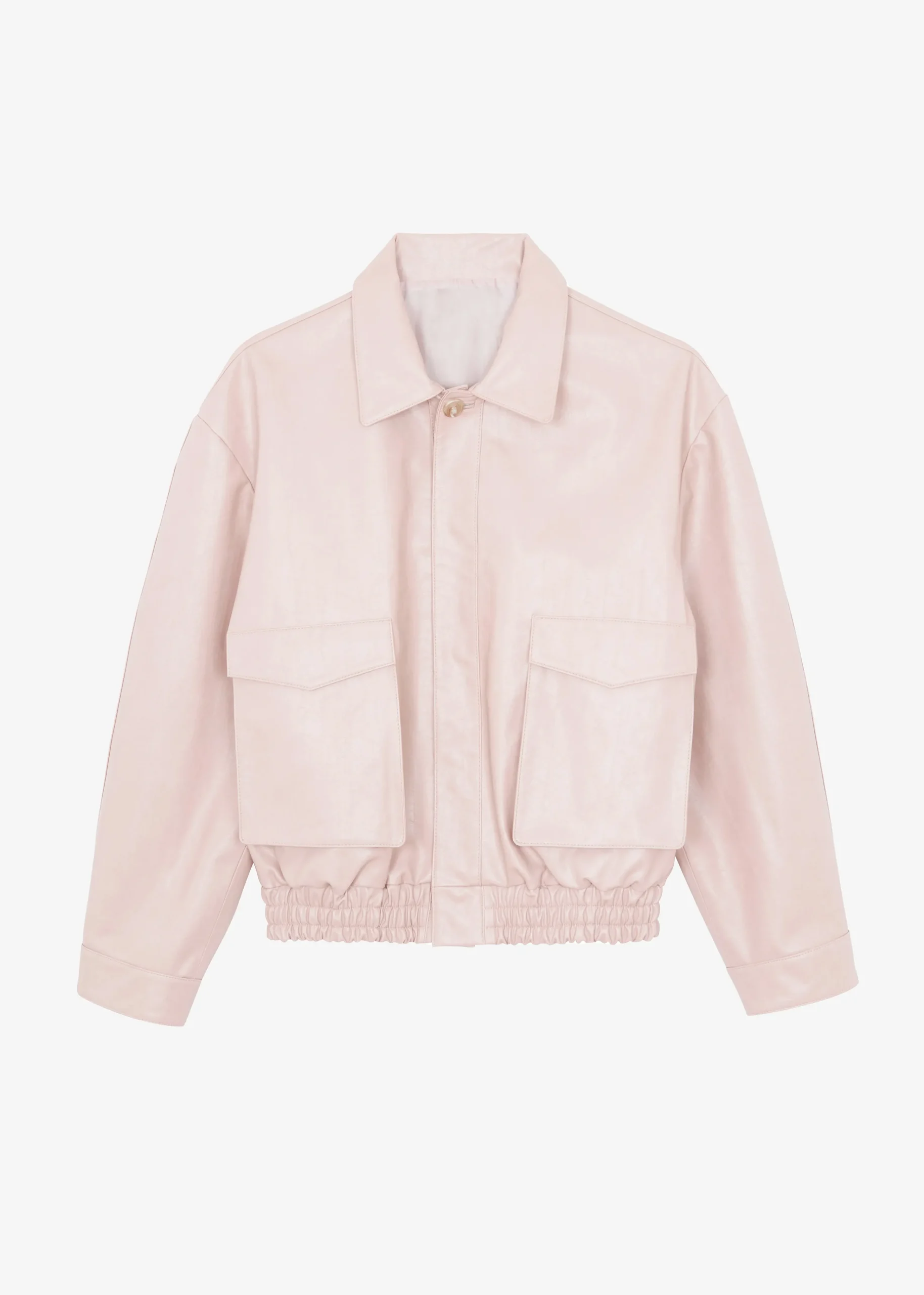 The Frankie Shop Hera Faux Leather Jacket Pink Clearance