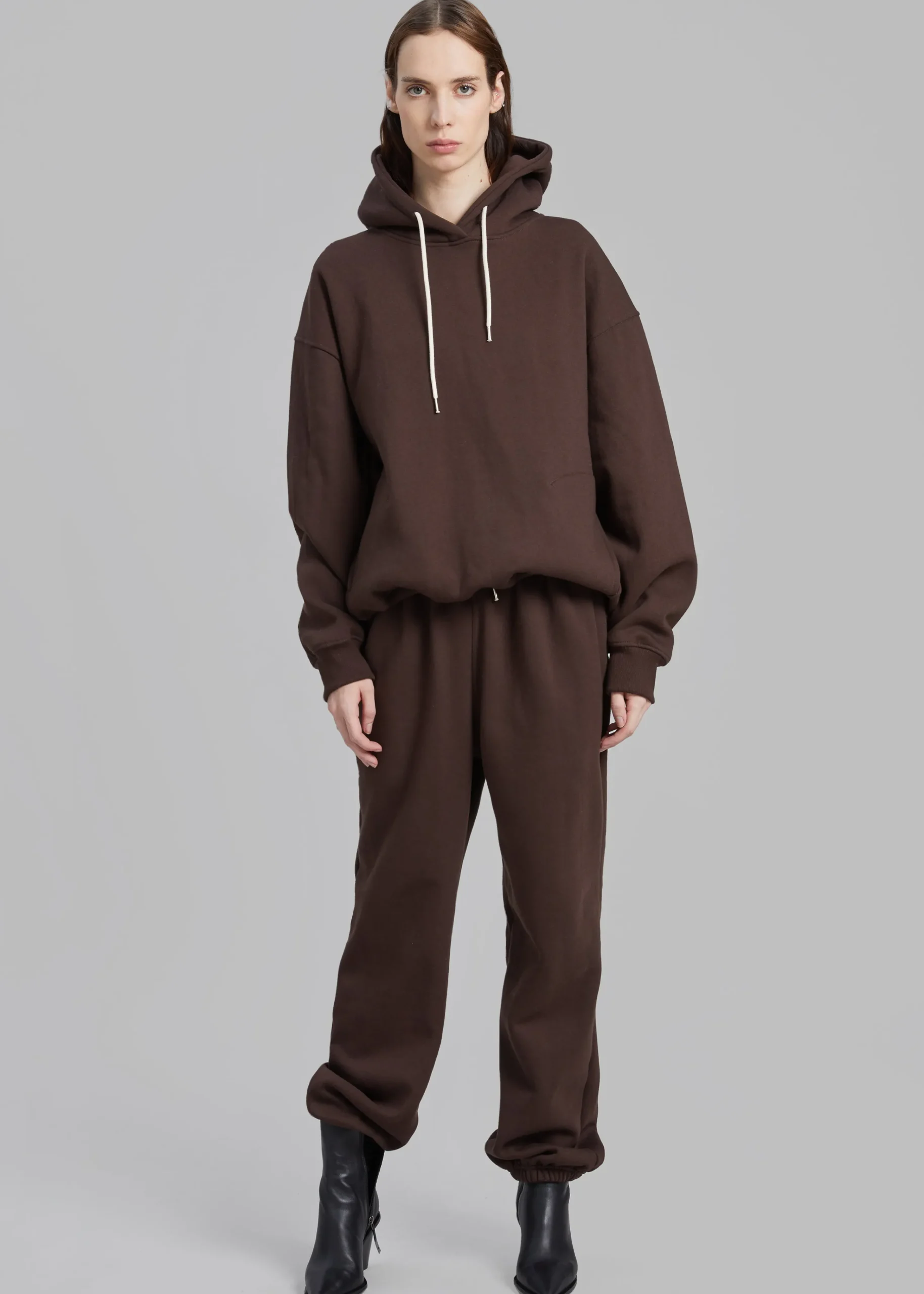 The Frankie Shop Hoops Hoodie Chocolate Plum