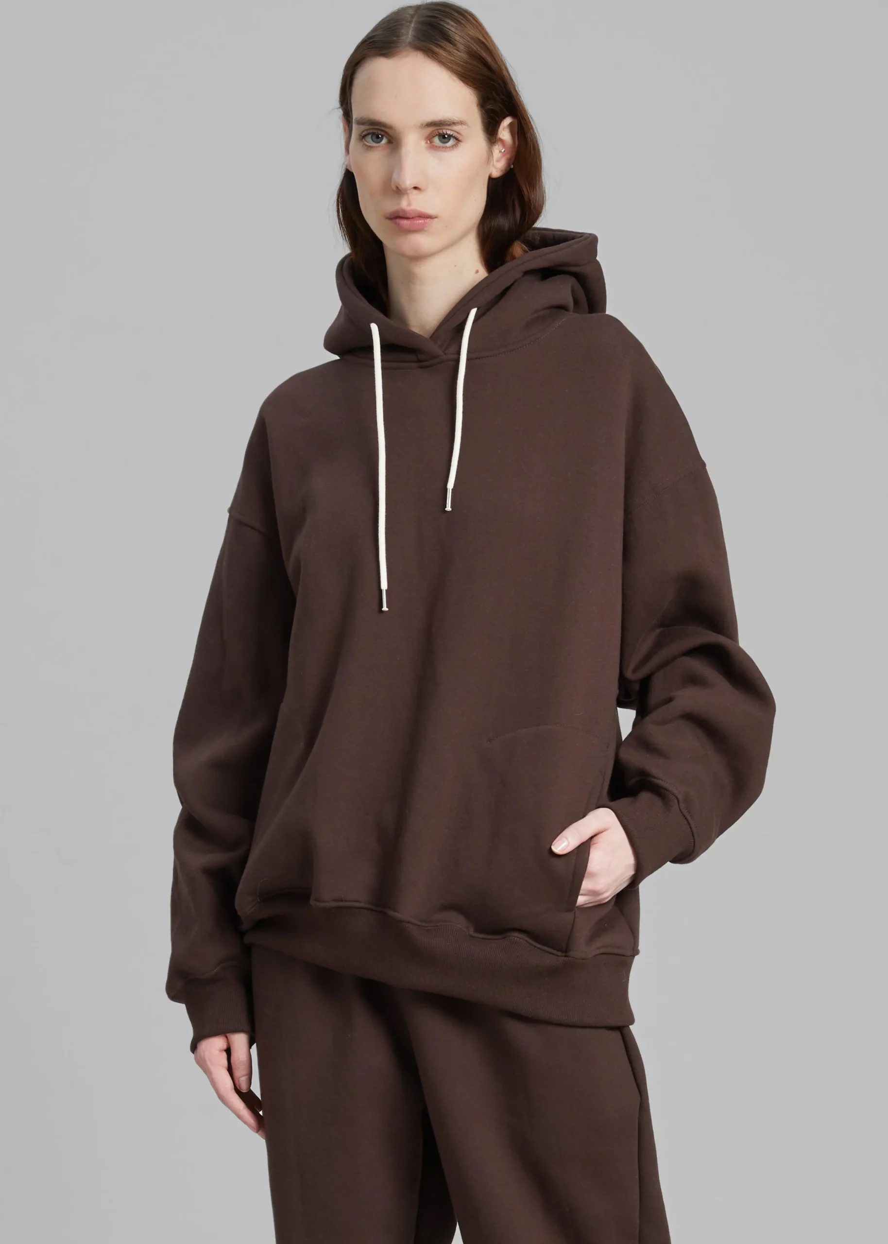 The Frankie Shop Hoops Hoodie Chocolate Plum