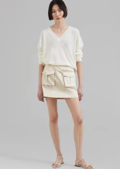 The Frankie Shop Hudson Satin Cargo Skirt Beige Outlet