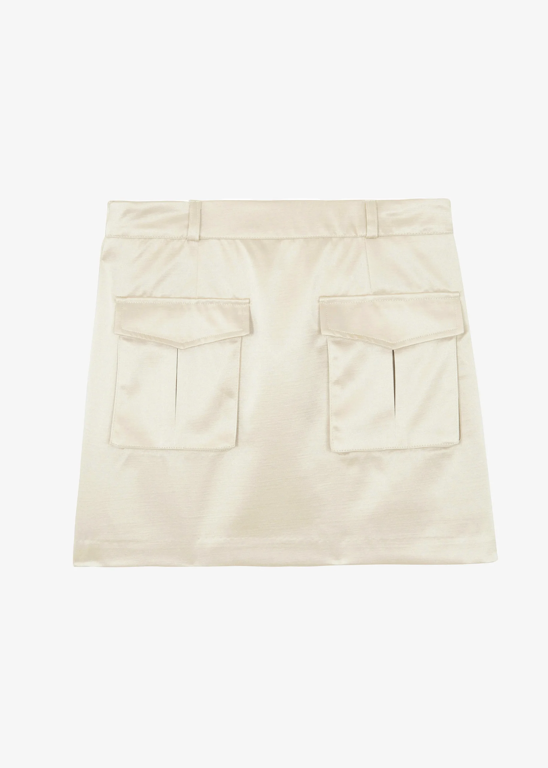 The Frankie Shop Hudson Satin Cargo Skirt Beige Outlet