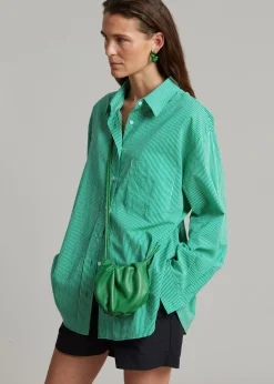The Frankie Shop Idun Shirt Emerald Stripe Discount