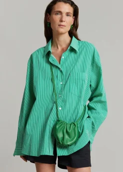 The Frankie Shop Idun Shirt Emerald Stripe Discount