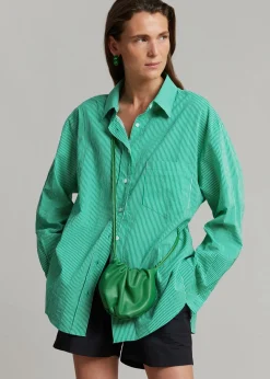 The Frankie Shop Idun Shirt Emerald Stripe Discount