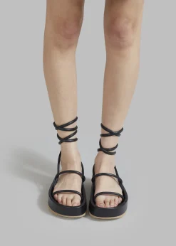 The Frankie Shop Ilio Smeraldo Pritika 01 Lace Up Sandal Black Online