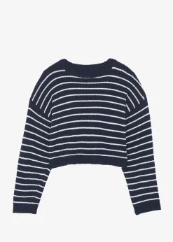 The Frankie Shop Iona Boatneck Navy Sweater White Stripe Outlet