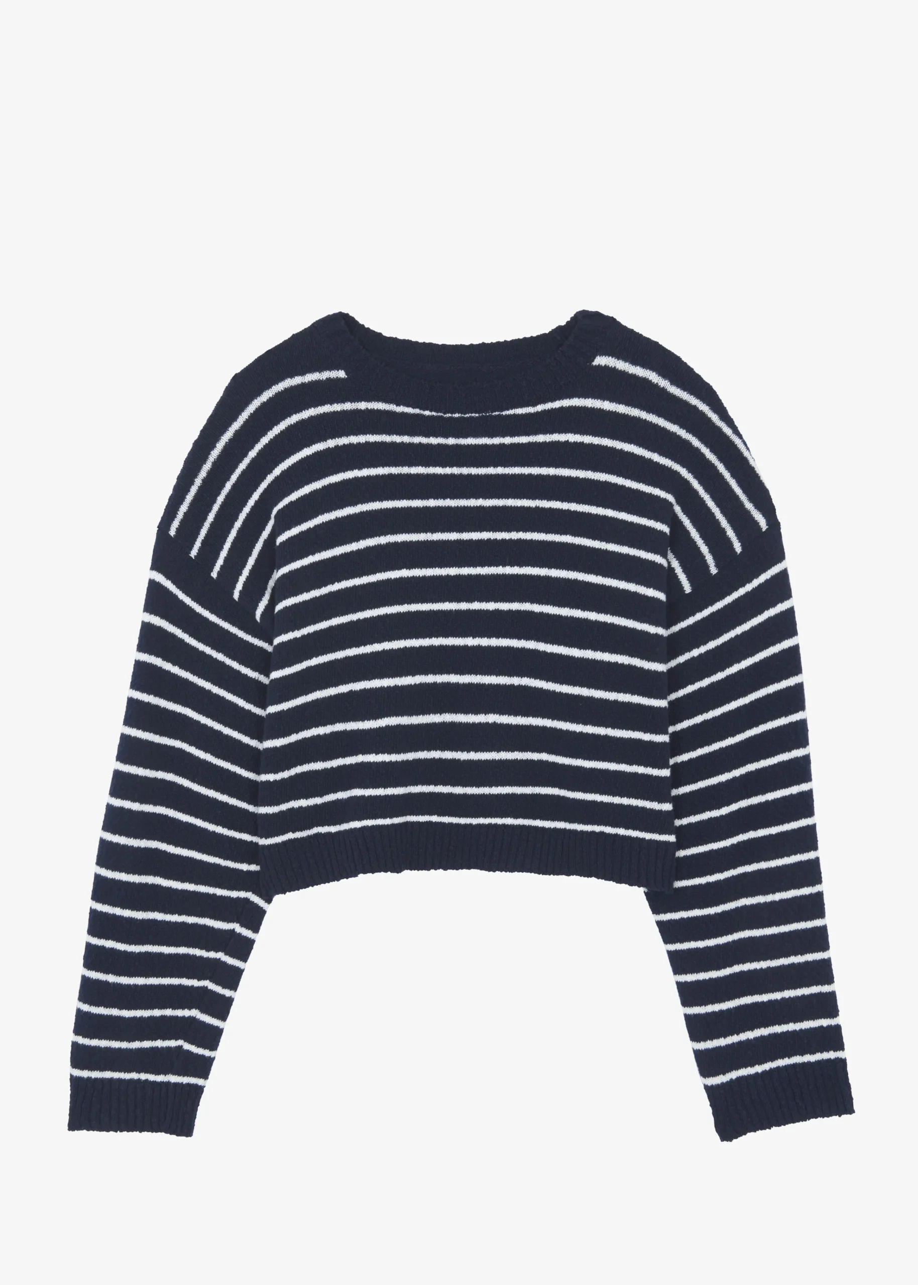 The Frankie Shop Iona Boatneck Navy Sweater White Stripe Outlet