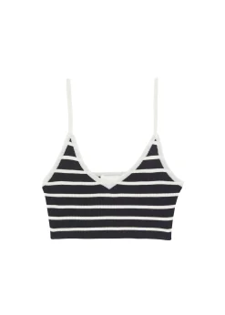 The Frankie Shop Jade Knit Bralette White Stripe New