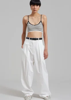 The Frankie Shop Jade Knit Bralette Black Stripe Clearance