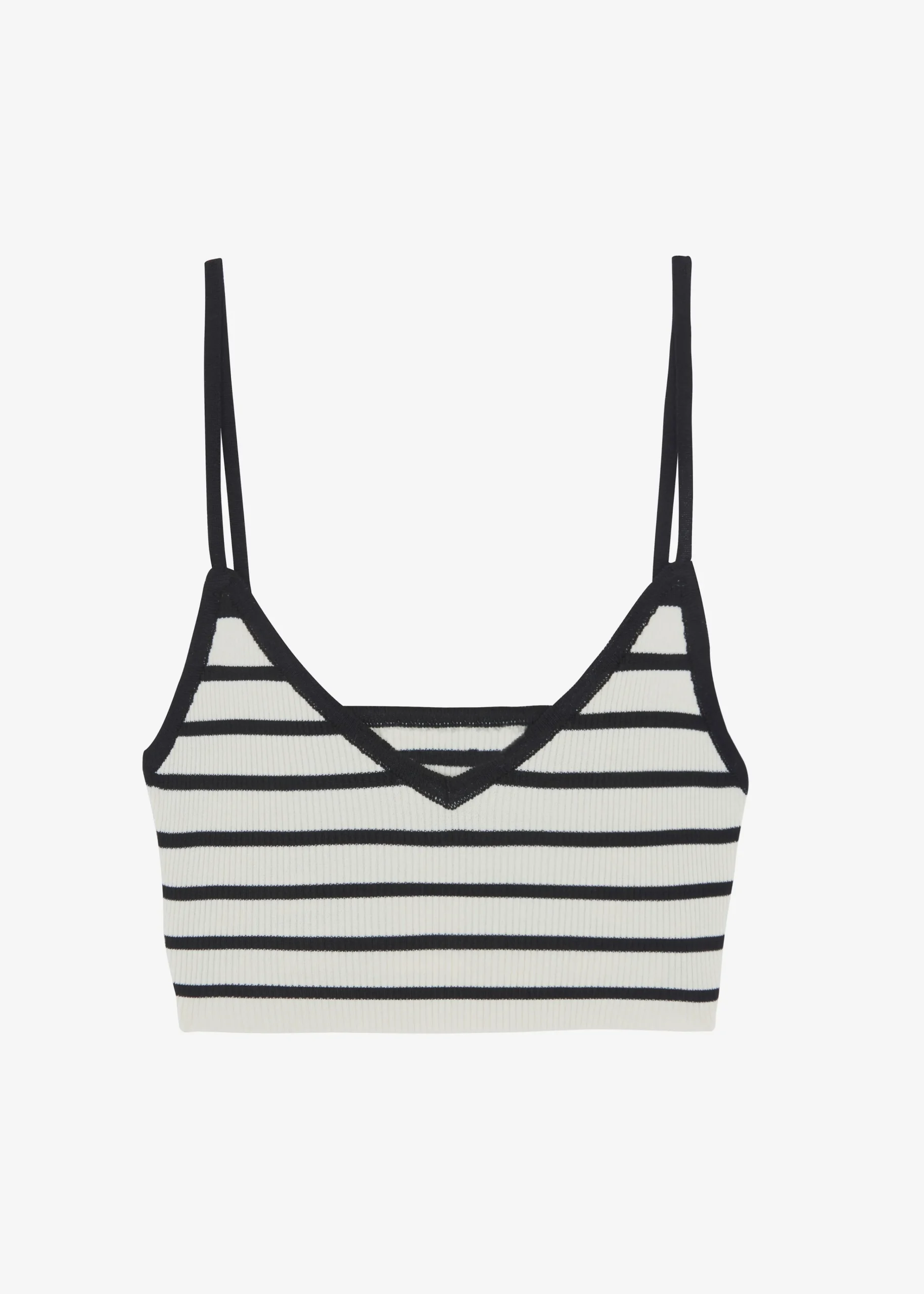 The Frankie Shop Jade Knit Bralette Black Stripe Clearance