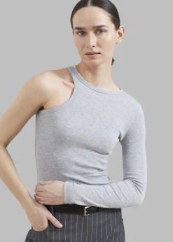 The Frankie Shop Jamie Asymmetric T-Shirt Grey Outlet