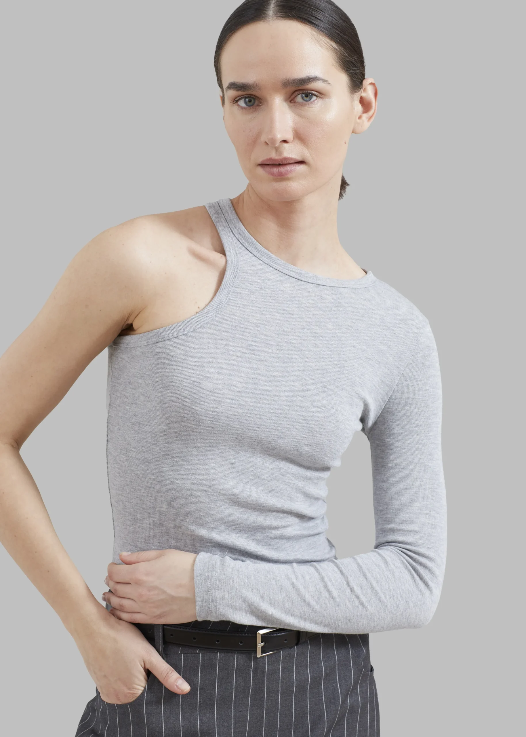The Frankie Shop Jamie Asymmetric T-Shirt Grey Outlet