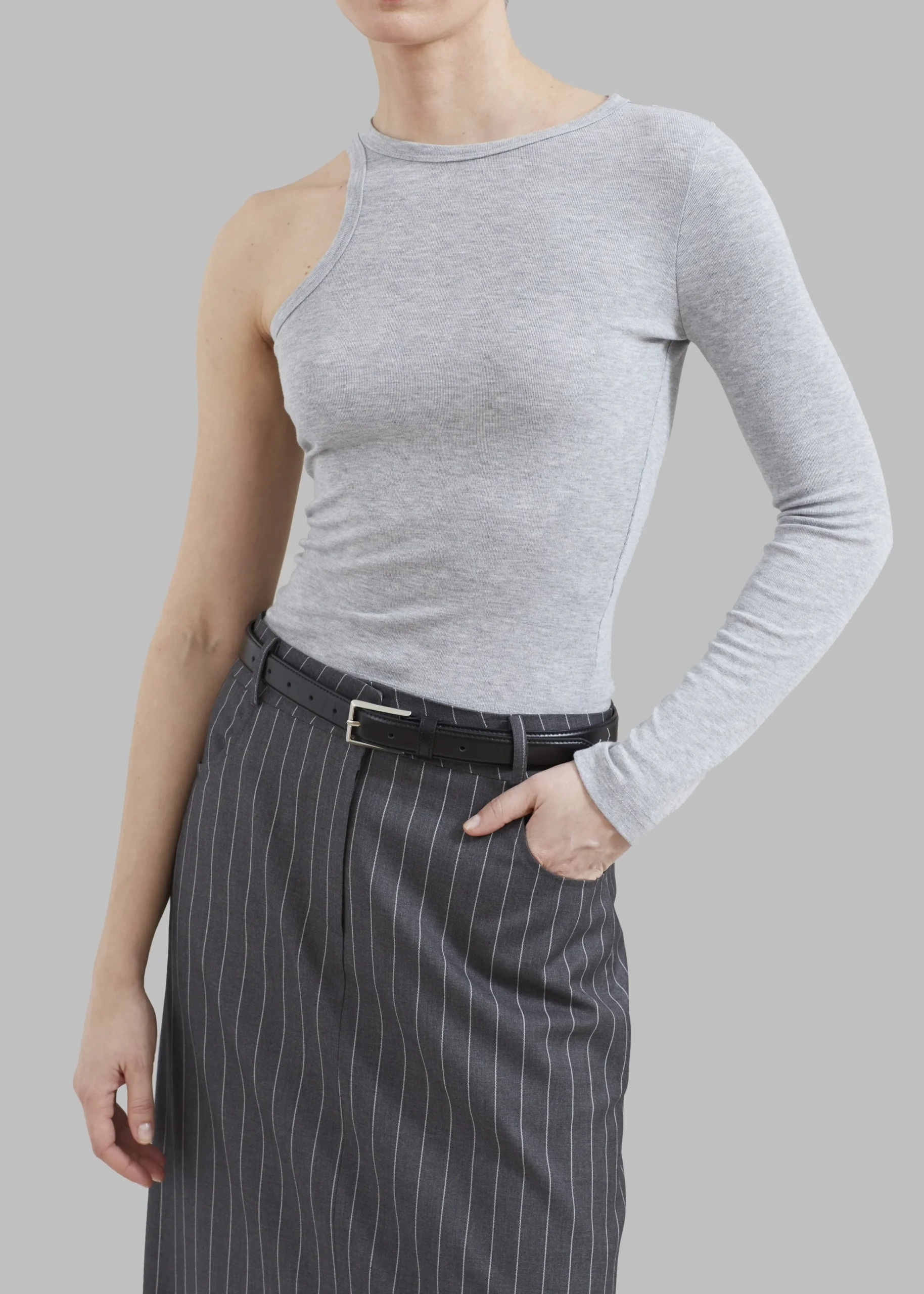 The Frankie Shop Jamie Asymmetric T-Shirt Grey Outlet