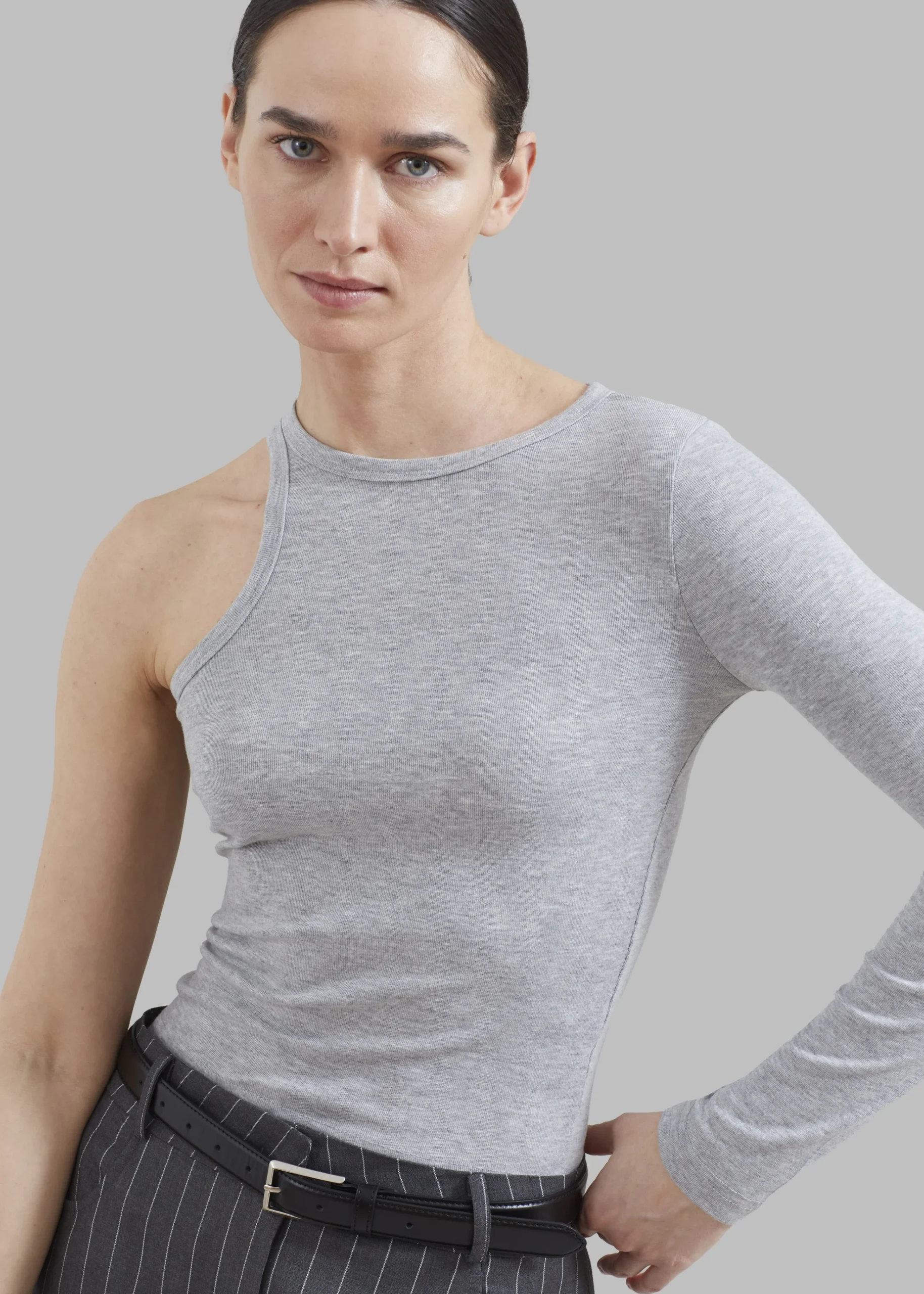 The Frankie Shop Jamie Asymmetric T-Shirt Grey Outlet