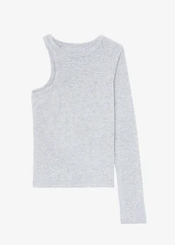 The Frankie Shop Jamie Asymmetric T-Shirt Grey Outlet