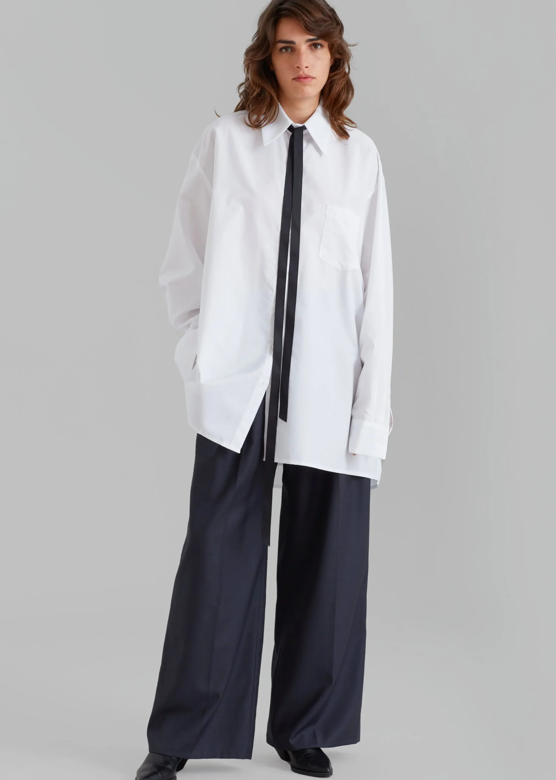 The Frankie Shop Jany Tie-Neck Shirt White Best