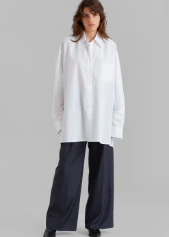 The Frankie Shop Jany Tie-Neck Shirt White Best
