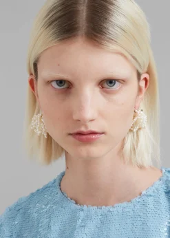 The Frankie Shop Jasmin Sparrow Mermaid Earrings Silver New