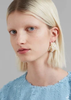 The Frankie Shop Jasmin Sparrow Mermaid Earrings Silver New