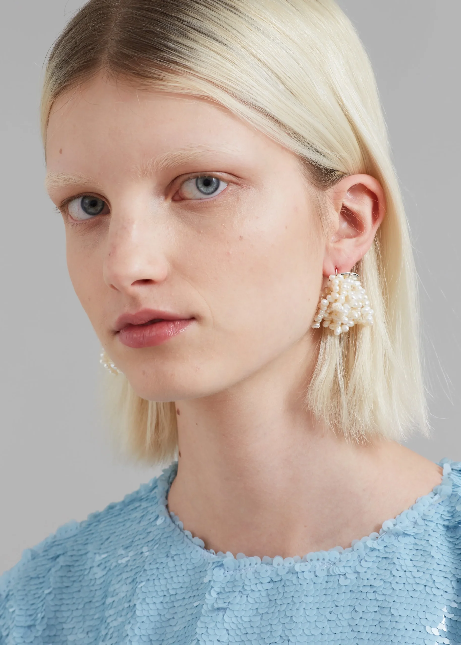 The Frankie Shop Jasmin Sparrow Mermaid Earrings Silver New