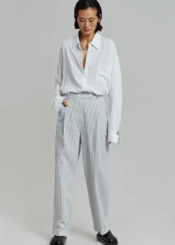 The Frankie Shop Jess Wide Pants White Stripe Sale