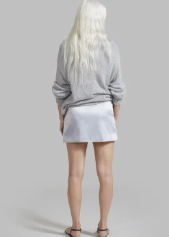 The Frankie Shop Jinan Silky Mini Skirt Silver New