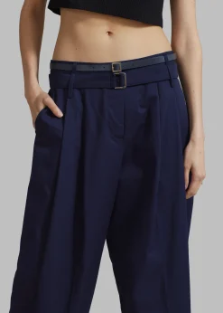 The Frankie Shop Joan Double Belted Pants Navy Sale