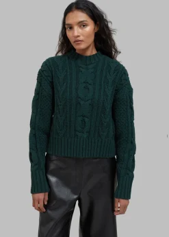 The Frankie Shop Johel Braided Sweater Bottle Green Sale