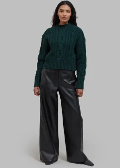 The Frankie Shop Johel Braided Sweater Bottle Green Sale