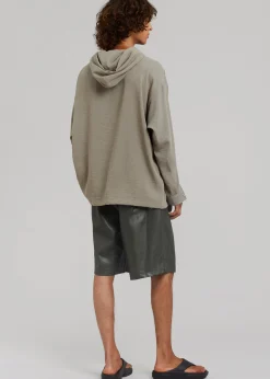 The Frankie Shop Jonas Faux Leather Shorts Olive Hot