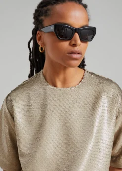 The Frankie Shop Jones Boxy Sequins Tee Bronze Discount