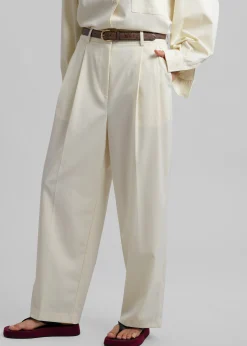 The Frankie Shop Jour Pleated Pants Cream Clearance