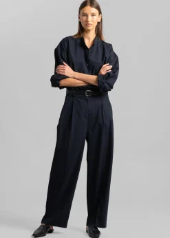 The Frankie Shop Jour Pleated Pants Deep Navy Clearance