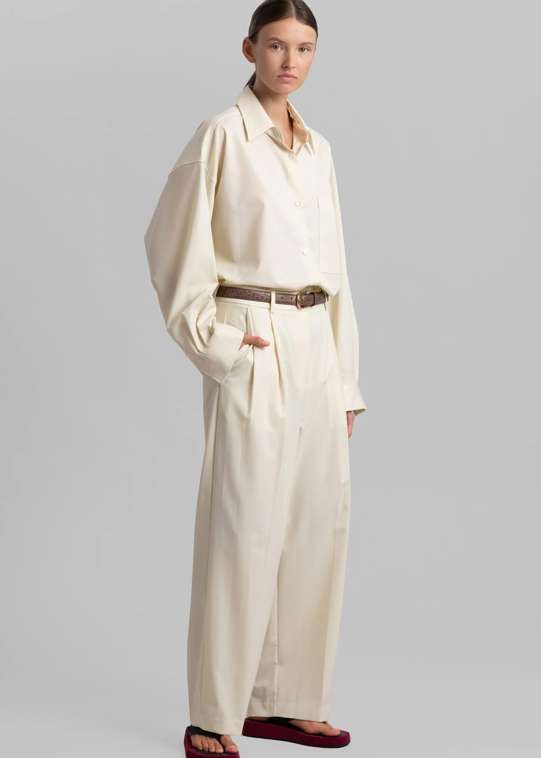 The Frankie Shop Jour Shirt Cream Sale