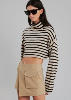 The Frankie Shop Judy Pocket Skort Tan New