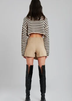 The Frankie Shop Judy Pocket Skort Tan New