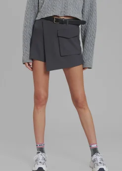 The Frankie Shop Judy Pocket Skort Grey Melange Clearance