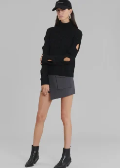 The Frankie Shop Judy Pocket Skort Grey Melange Clearance