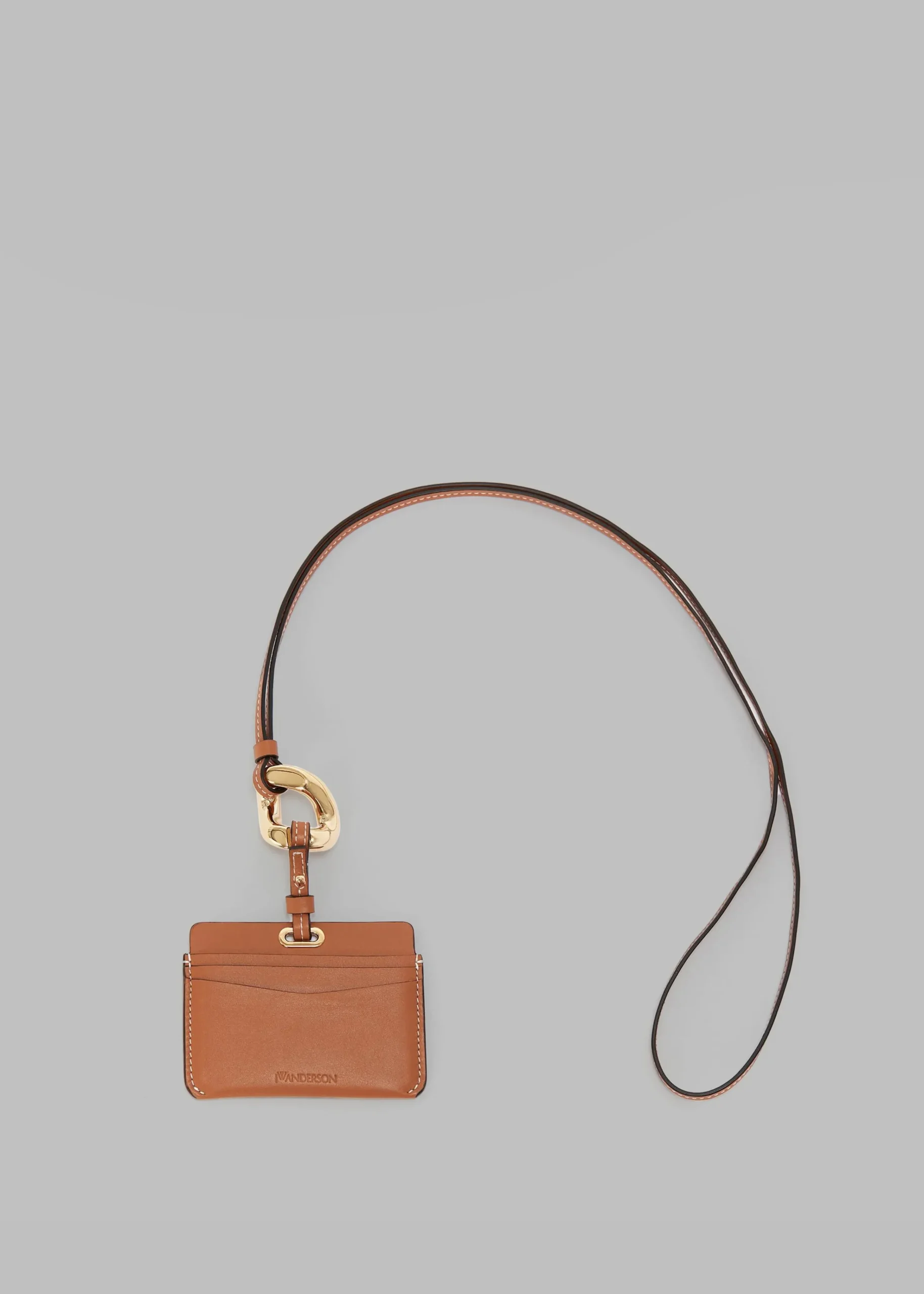The Frankie Shop Jw Anderson Cardholder With Chain Link Strap Pecan Hot
