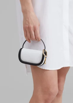 The Frankie Shop Jw Anderson Micro Bumper-7 Leather Pouch White/Black Clearance