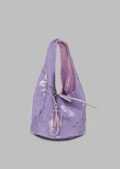 The Frankie Shop Jw Anderson Mini Sequin Shopper Top Handle Bag Lilac Sale