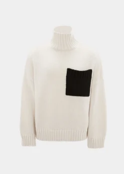 The Frankie Shop Jw Anderson Patch Pocket Turtleneck Off White/Black Online