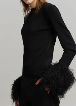 The Frankie Shop Jw Anderson Pom Pom Cuff Crew Neck Jumper Black New