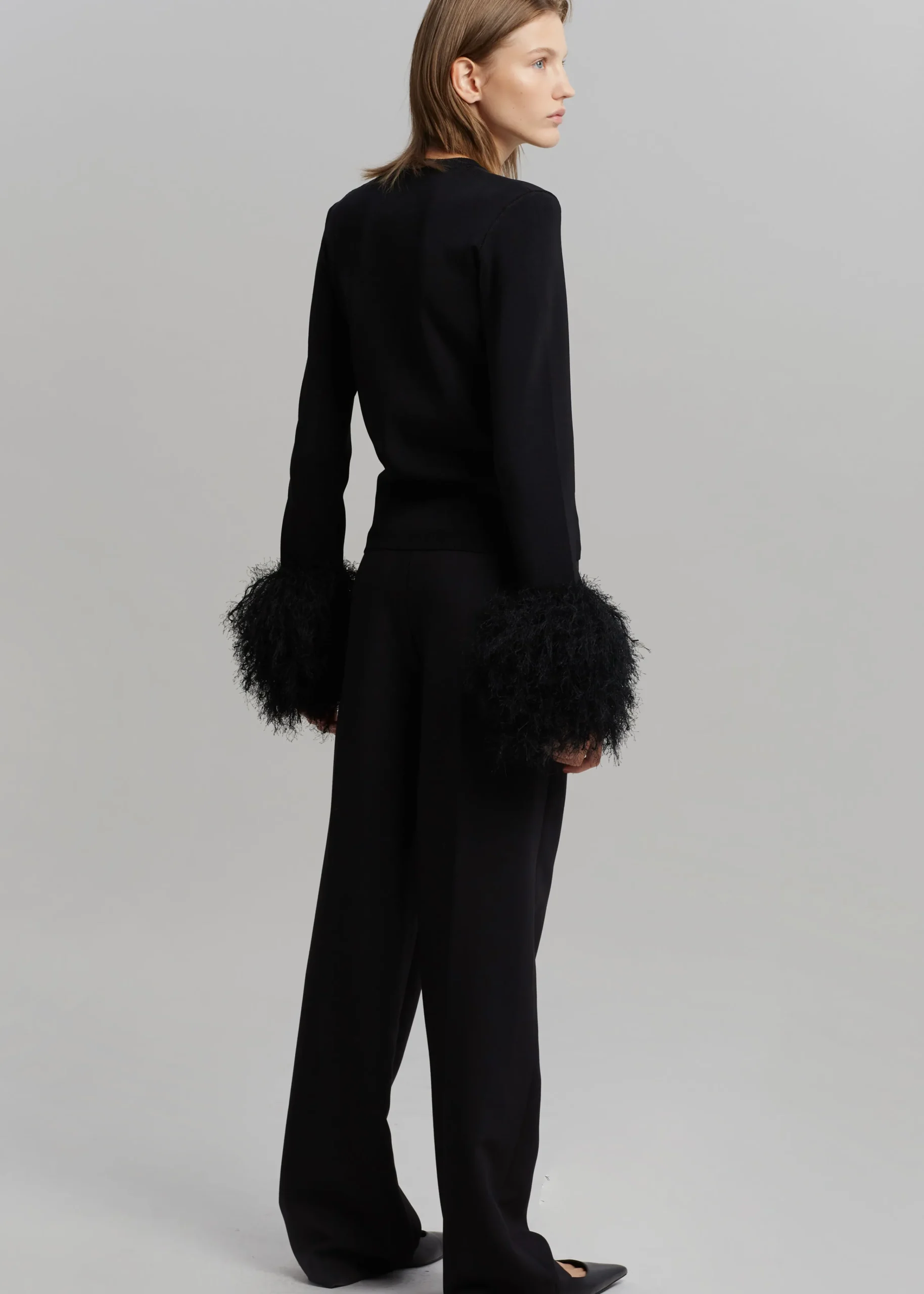 The Frankie Shop Jw Anderson Pom Pom Cuff Crew Neck Jumper Black New