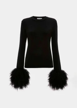 The Frankie Shop Jw Anderson Pom Pom Cuff Crew Neck Jumper Black New