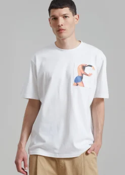 The Frankie Shop Jw Anderson Profile Stud Chest Pocket T-Shirt White Best