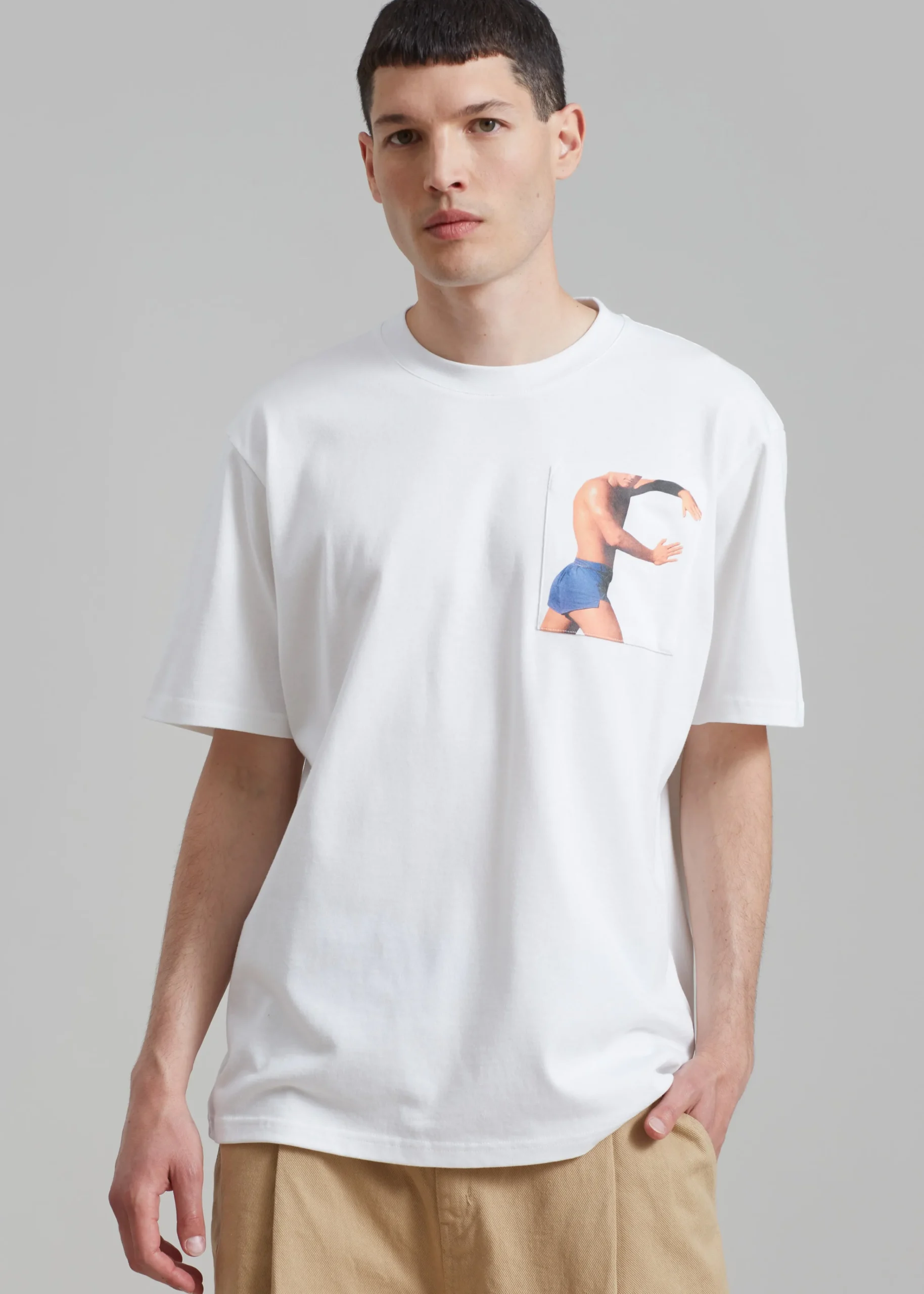 The Frankie Shop Jw Anderson Profile Stud Chest Pocket T-Shirt White Best