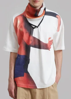 The Frankie Shop Jw Anderson Profile Stud Printed Polo Shirt Off White Online